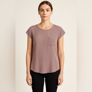 Joie Mauve Short Sleeve Silk Blouse Small